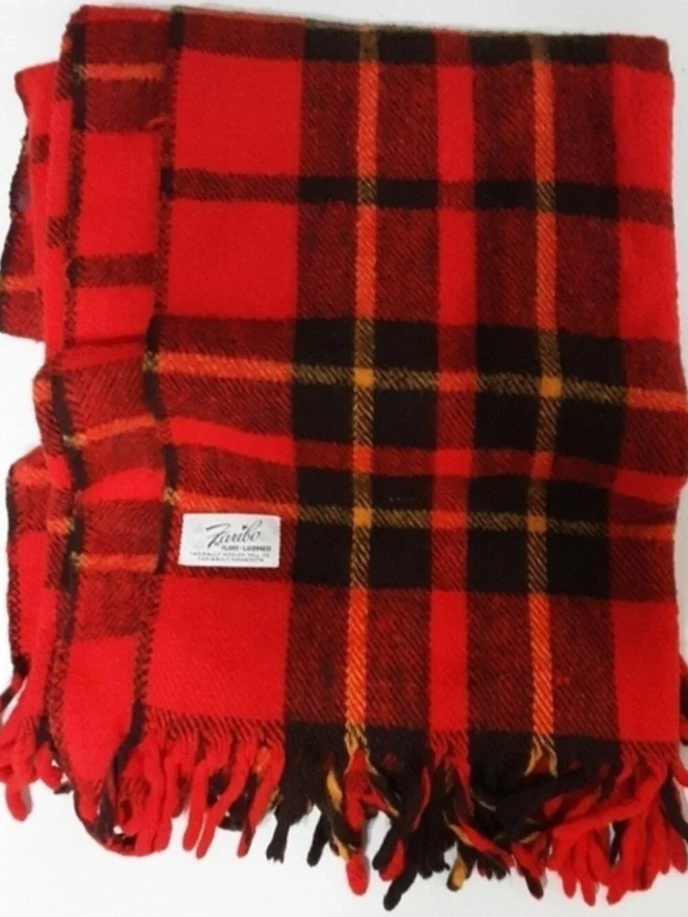 Vintage Faribo wrap blanket scarf wool women O/S  Y2K fall winter cozy plaid